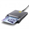 AXAGON CRE-SM3T, USB-A FlatReader čítačka kontaktných kariet ID card (eID klient), kábel 1.3 m Axagon