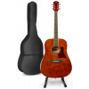 Max SoloJam Westernová akustická gitara so stojanom na gitaru – Farba hnedá