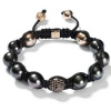 Luxusný Shamballa náramok Black Matt Middle