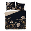 DETEXPOL Francúzske obliečky 3D Kvety na čiernom micro Polyester - mikrovlákno, 220/200, 2x70/80 cm