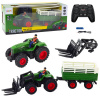 LEAN TOYS Diaľkovo ovládaný poľnohospodársky traktor s prívesom a vidlicami RC 2.4G