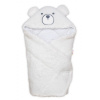 Baránková zavinovačka s kapucňou bavlna / baránok, Teddy Bear - biela/smotana