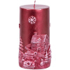 Sviečka MagicHome Vianoce, 7x12,5 cm, valcová, červená, s 3D krajinkou