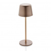 USB dobíjateľná stolná lampa Zenic z RCS recykl. plastu, hnedá bronz