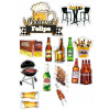 CUKROVÁ TLAČ jedlý obrázok na tortu Cukrová hmota PIVO GRILL SADA + TEXT 10