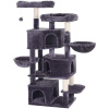 Veľký mačací strom s 3 jaskyňami, 164 cm, dymovo sivý