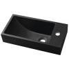 Sapho ARIANA umývátko, litý mramor, 50x25cm, baterie vpravo, černá mat