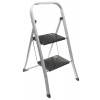 Homestyling Schůdky ocelové 2 nášlapy stříbrná / černá KO-C80001230