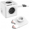 Cubenest Powercube Extended USB PD 35W, 2xUSB-C, 4× zásuvka, 1,5m, bílá/šedá, dětská pojistka, uzemnění, montážní dok PC435GY