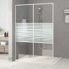 Sprchová zástěna walk-in bílá 140 x 195 cm čiré ESG sklo Bílá 152154