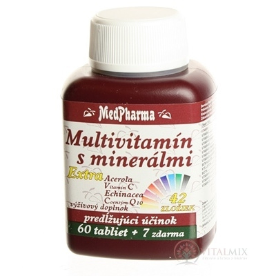 MedPharma Multivitamín s minerálmi + Extra C Q10 67 tabliet, 42 zložiek