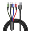 Baseus Fast USB kábel 4v1 2xUSB-C / Lightning / Micro 3,5A 1,2 m - čierny 6953156278493