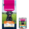 Eukanuba Premium 15 kg + 3 konzervy zadarmo - Junior Large & Giant Breed kuracie 15 kg + Adult bohaté na morčacie s mrkvou 400 g