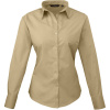 Premier Košile PR 300, popelínová, dlouhý rukáv, dámská COT3903005552f-khaki XL Khaki