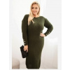 Kesi Włoski Śaty Plus Size s moherom khaki