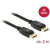Delock DisplayPort prepojovací kábel Konektor DisplayPort, Konektor DisplayPort 2.00 m čierna 83806 pozlátené kontakty Kábel DisplayPort; 83806