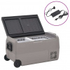 vidaXL Chladiaci box s kolieskom a adaptérom čierno-sivý 36 l PP a PE 3154638