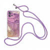 Kryt TopQ Motorola Edge 30 Fusion Marble fialový so šnúrkou 98550