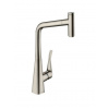Hansgrohe 73803800 Metris 320 kuchynská páková batéria s vyťah. sprškou, 1jet, sBox, nerez HG 73803800