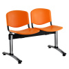 Alba CR Plastová lavica ISO, 2-sedadlo - chrómované nohy, oranžová