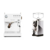 Ascaso Steel UNO PID, White&Wood + Eureka Mignon Turbo, CR chrome