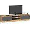 Akord RTV stolík 160 cm pod TV - remeselnícky dub-grafit sivá