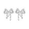 GRACE Silver Jewellery Stříbrné náušnice s mašličkami a zirkony - stříbro 925/1000 E-BSE1061/243 Stříbrná