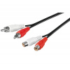 PremiumCord Kabel 2x Cinch-2x Cinch, M/F 5m kjackcmf2-5