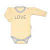Baby Nellys Body dlhý rukáv Love - žltý, veľ. 62 56 (1-2m)