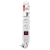 Predlžovací kábel 3 m / 3 zásuvky / s vypínačom / biely / PVC / 1 mm2
