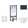 GEBERIT - Duofix Set předstěnové instalace, klozetu Oudee Vortex a sedátka softclose, tlačítko Sigma30, černá lesk/černá mat SANI11CA5153B