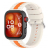eses Silikónový remienok s prúžkom pre Huawei Watch Fit 3, 4, 4 Pro, 5 a 5 Pro - Béžovo oranžový
