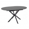 SIGNAL MEBLE Okrúhly jedálenský stôl rozkladací GASTON CERAMIC 100, čierny mat/sivý mat keramika