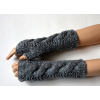 Rukavice - Mittenki 100% vlnená ruka vyrobená rukavice (Rukavice na rukavice rukavice - tmavo šedá farba)