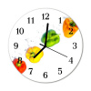 Nástenné sklenené hodiny Paprika fi 30 cm