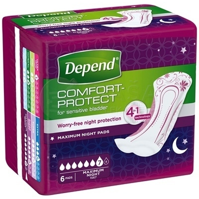 Depend Maximum inkontinenčné vložky pre ženy, 12,5x34 cm, savosť 953 ml, 1x6 ks