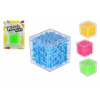 Bludisko kocka hlavolam plast 5x5cm - mix farieb