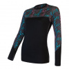 Dámske tričko s dlhým rukávom Sensor Merino Impress black/stripes M