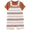 CARTERS CARTER'S Set 2dielny tričko kr. rukáv, kraťasy na traky Brown Stripes chlapec NB/ veľ. 56