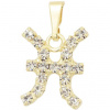 Crystal-ZONE Prívesok znamenie Ryby 15 / 12mm gold plating 24kt