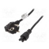 Kabel CEE 7/7 (E/F) úhlová vidlice,IEC C5 zásuvka PVC 3m