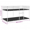 vidaXL Poschodová posteľ bez matraca Biela 107x203 cm Oceľ - Biela - 245234-259353