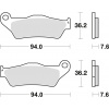 TRW brzdové platničky zadné (GF031) sinter-SH, 36,2x94x7,6mm, GAS GAS MC 95-02