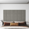 Nástěnné panely 12 ks světle šedé 30 x 30 cm samet 1,08 m² Šedá 343807