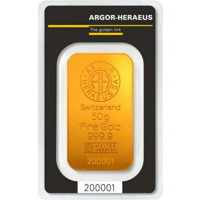 Zlatá tehlička 50g Argor-Heraeus