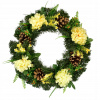 Dušičkový veniec so sv. žltými chryzantémami Ø35 cm