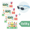 3× Good Goût BIO Ovocný Jackpot (4×120 g) + Dodie slnečné okuliare (0 – 18 mes.), modré