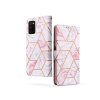 Tech-Protect Wallet Marble – Peňaženkové puzdro pre Samsung Galaxy A03S (ružové s mramorovým motívom)