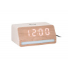 LED hodiny-budík 6078WH Karlsson s nabíjačkou smartfónov 16cm