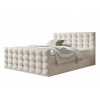 Wilsondo Čalúnená boxspring manželská posteľ s vrchným matracom Calvani - krémová Rozmer: 140x200